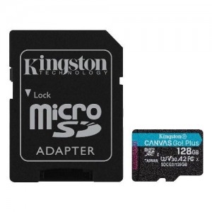 MICRO SD KINGSTON 128 GB CANVAS GO PLUS (SDCG3/128GB) CLASS 10 (CON ADATTATORE)