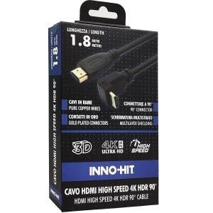 Inno-Hit Cavo HDMI High-Speed Connettore 90° 4K HDR 1.8m Nero