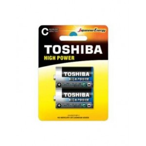 (1 Confezione) Toshiba Batterie 2pz MezzaTorcia LR14GCP BP-2 C Alcaline - - min. ordine 4pz