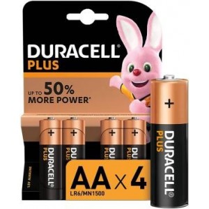 Duracell Plus Batterie 4pz Stilo LR6 MN1500 AA (1 Confezione)