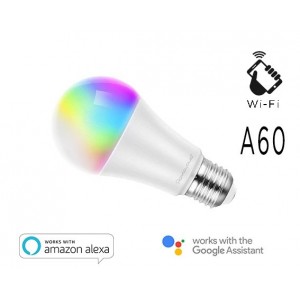 HOMCLOUD LAMPADA LED SMART EE-9WE2760R RGB + BIANCO CALDO E27 A60 DIMMERABILE WIFI - ALEXA E GOOGLE HOME