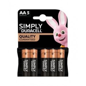 Duracell Simply Batterie 5pz Stilo LR6 MN1500 AA 1Conf