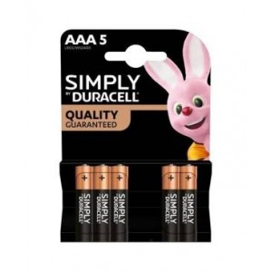 Duracell Simply Batterie 5pz MiniStilo LR03 MN2400 AAA 1Conf
