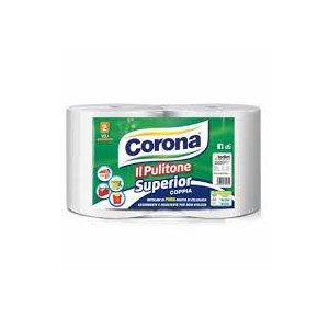 CORONA ROTOLONI CARTA IL PULITONE SUPER 383 STRAPPI COPPIA 2 BOBINE